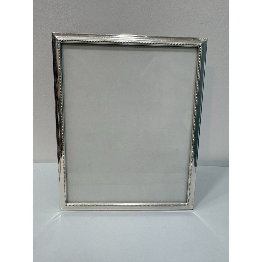 Vintage LUNT Sterling .925 Miniature Beaded Edge Picture Frame Spain 8x10 Large